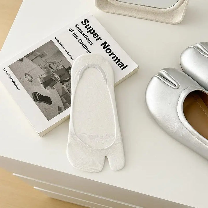 Chaussettes Japonaises Basses Unies Blanc