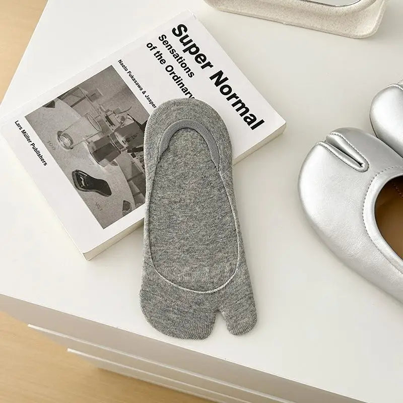 Chaussettes Japonaises Basses Unies Gris
