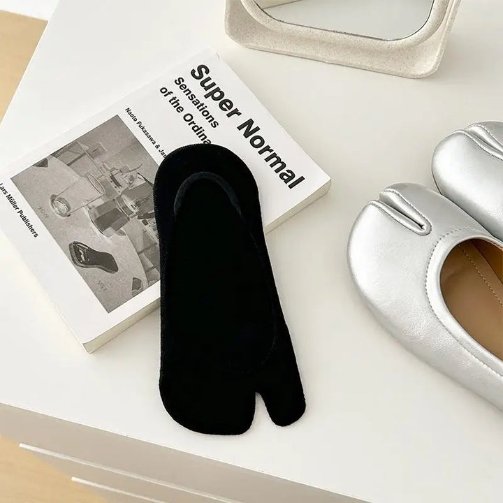 Chaussettes Japonaises Basses Unies Noir