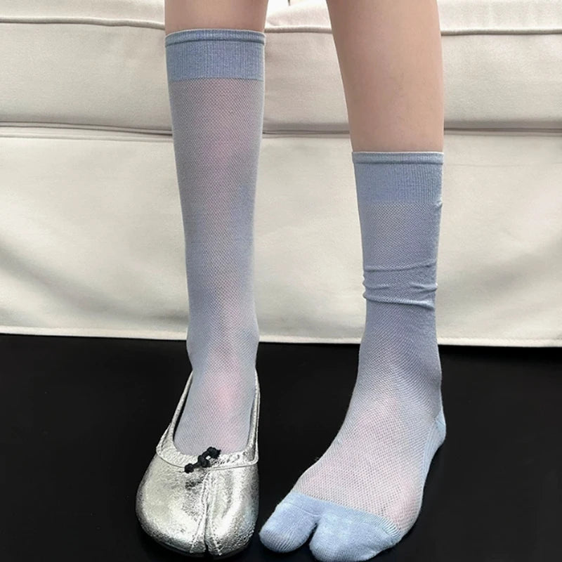 Chaussettes Japonaises à Bout Fendu Bleu