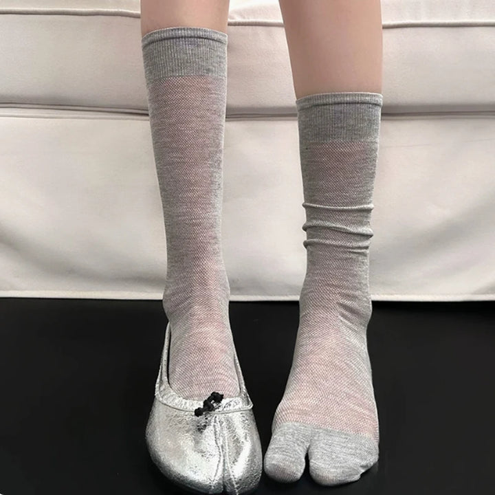 Chaussettes Japonaises à Bout Fendu Gris
