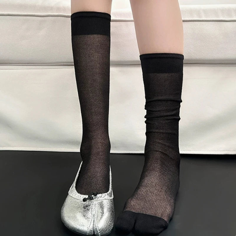 Chaussettes Japonaises à Bout Fendu Noir