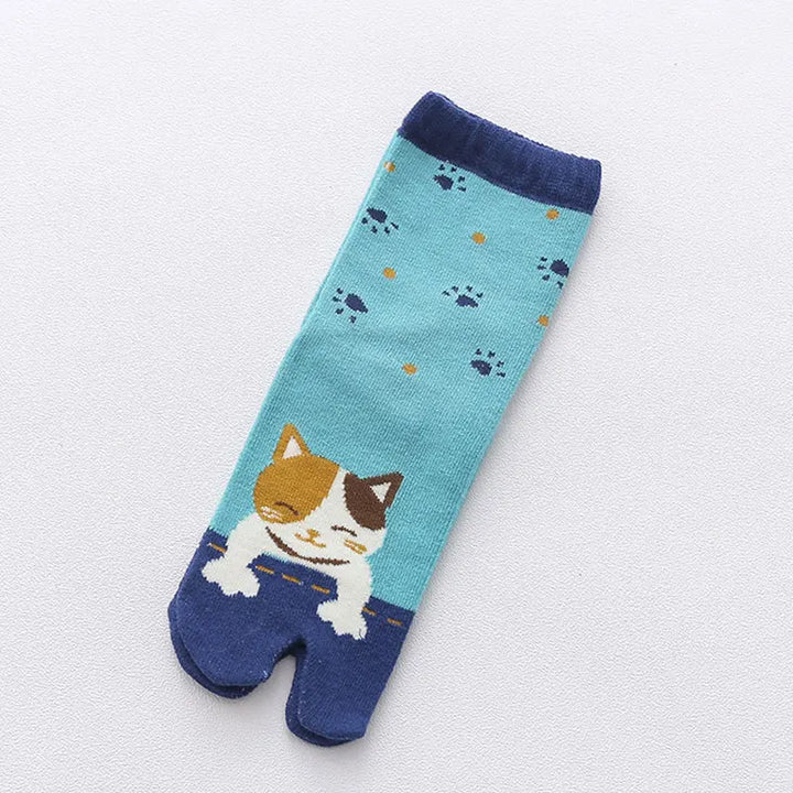 Chaussettes Japonaises Mignonnes à Noeud Bleues