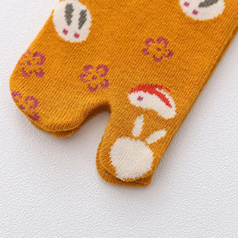 Chaussettes Japonaises Mignonnes à Noeud à Deux Doigts