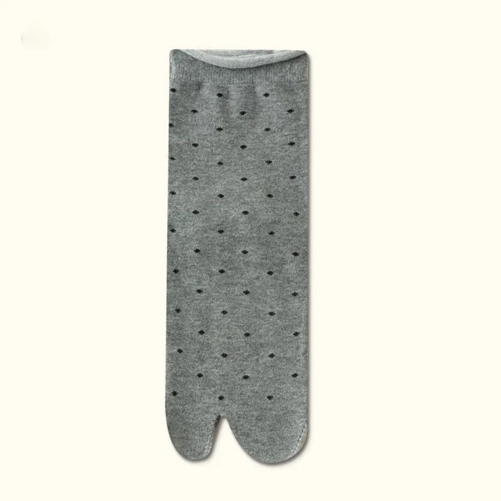 Chaussettes Japonaises à Pois Gris
