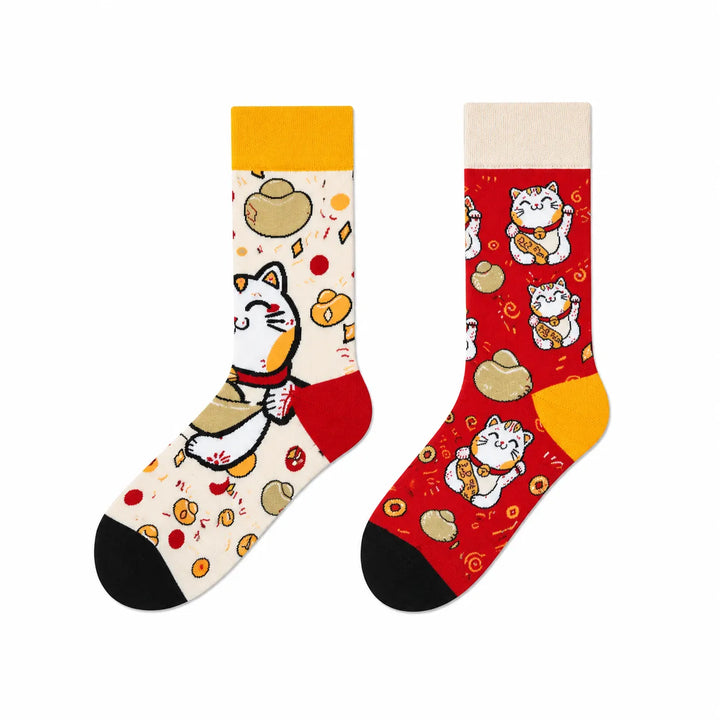 Chaussettes Japonaises Porte-Bonheur Rouge