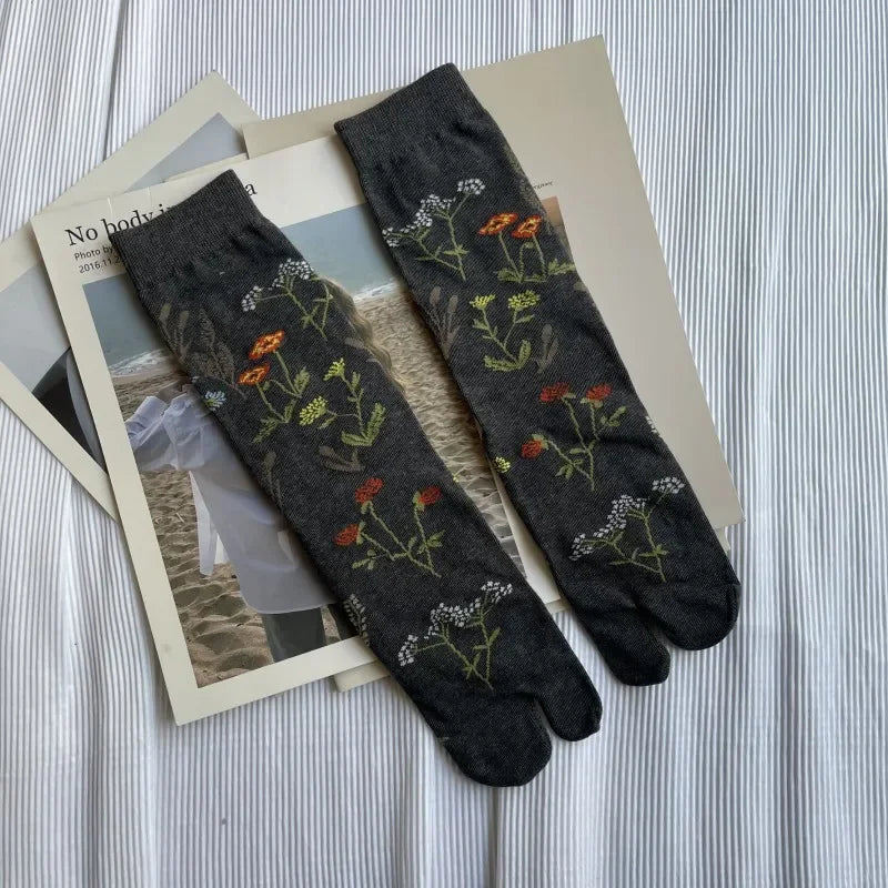 Chaussettes Japonaises Rétro Gris