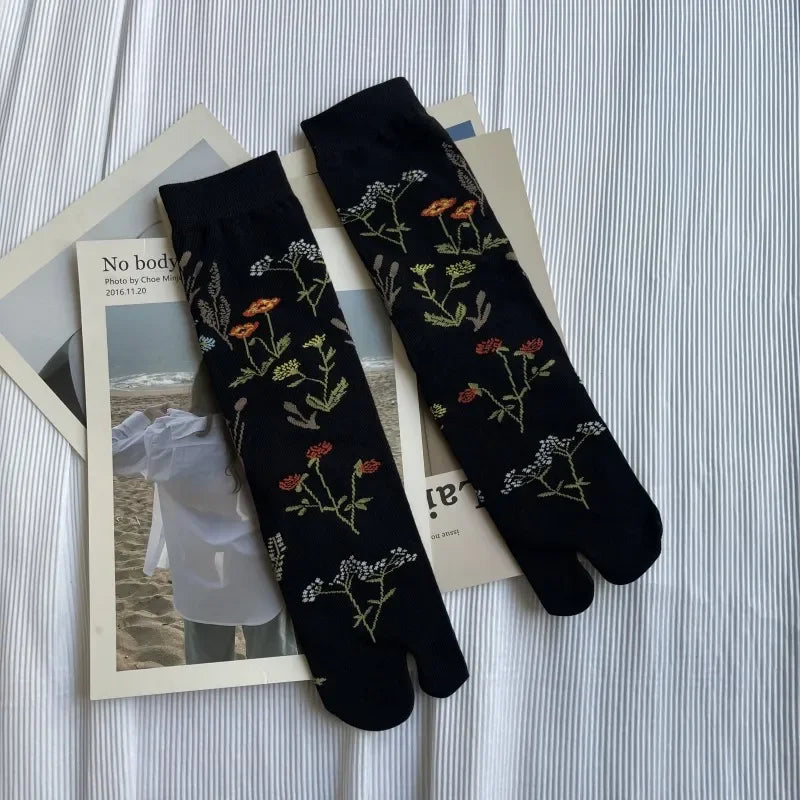 Chaussettes Japonaises Rétro Noir