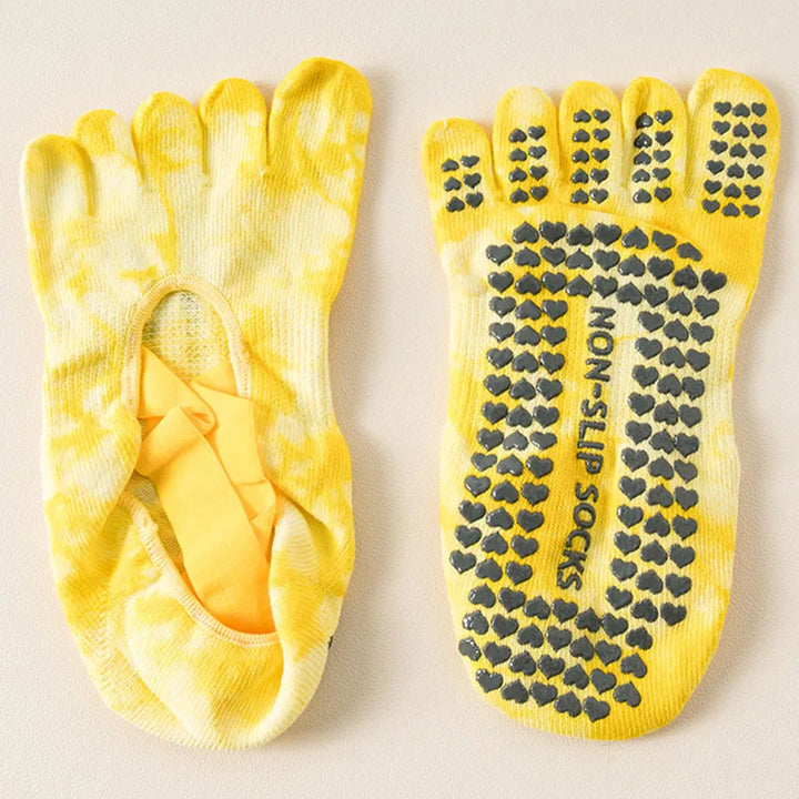 Chaussettes Japonaises de Yoga Antidérapantes Jaune