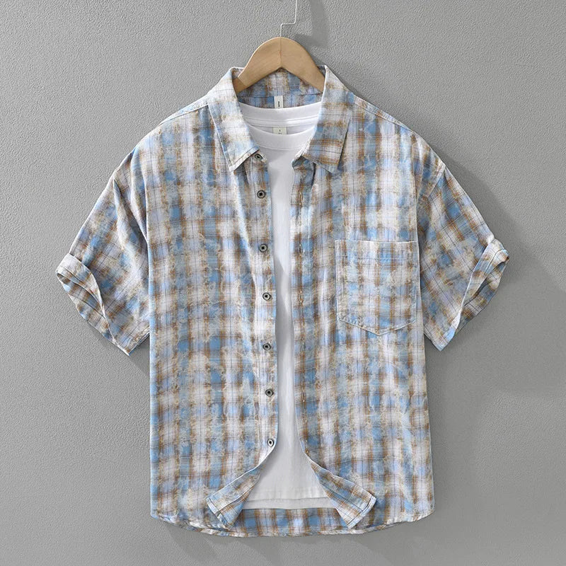 Chemise Estivale Japonaise Carreaux