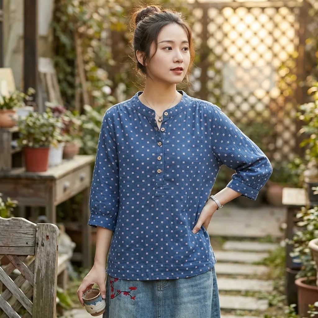 Chemise Japonais Femme Vintage