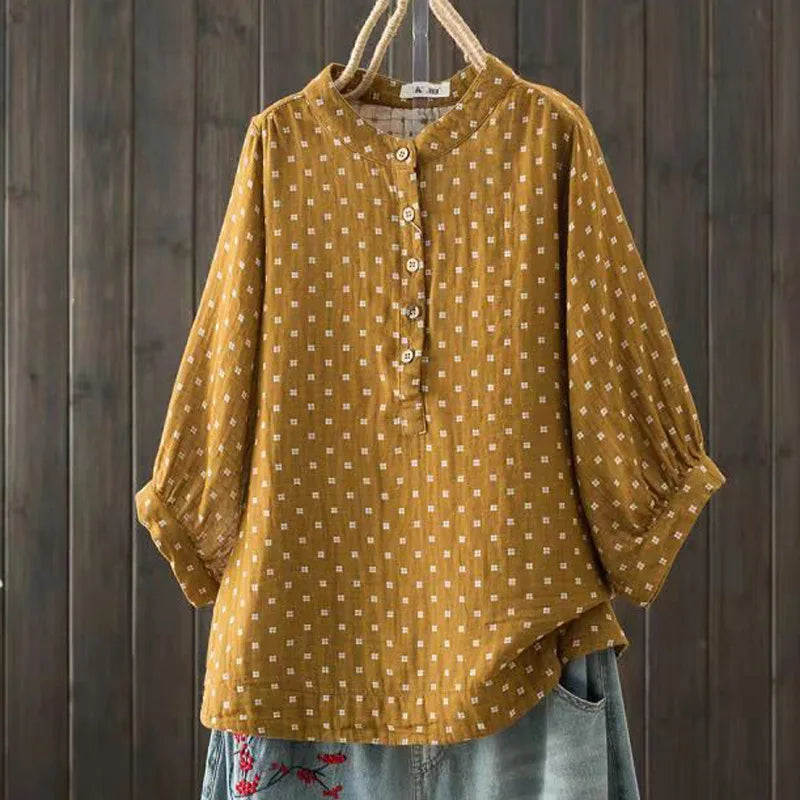 Chemise Japonais Femme Vintage Beige