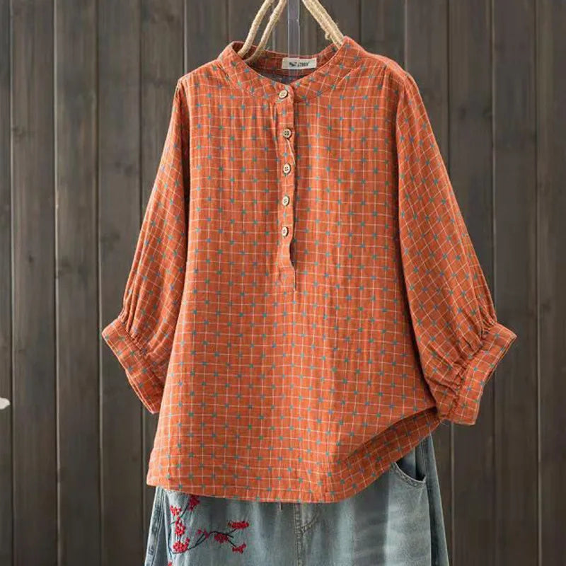 Chemise Japonais Femme Vintage Orange