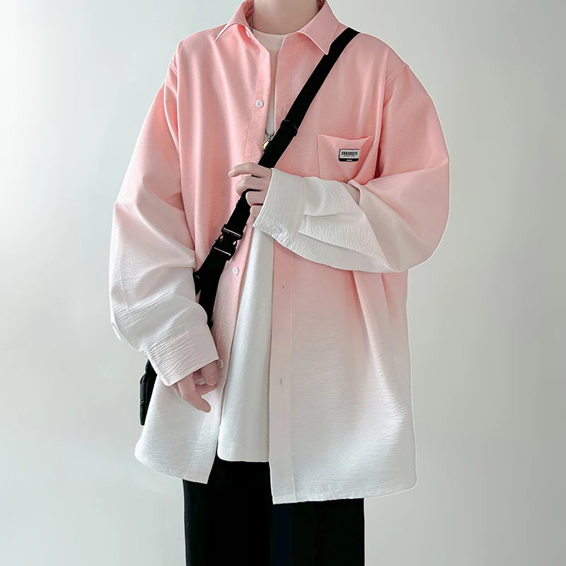 Chemise Japonaise Ample Dégradée Rose