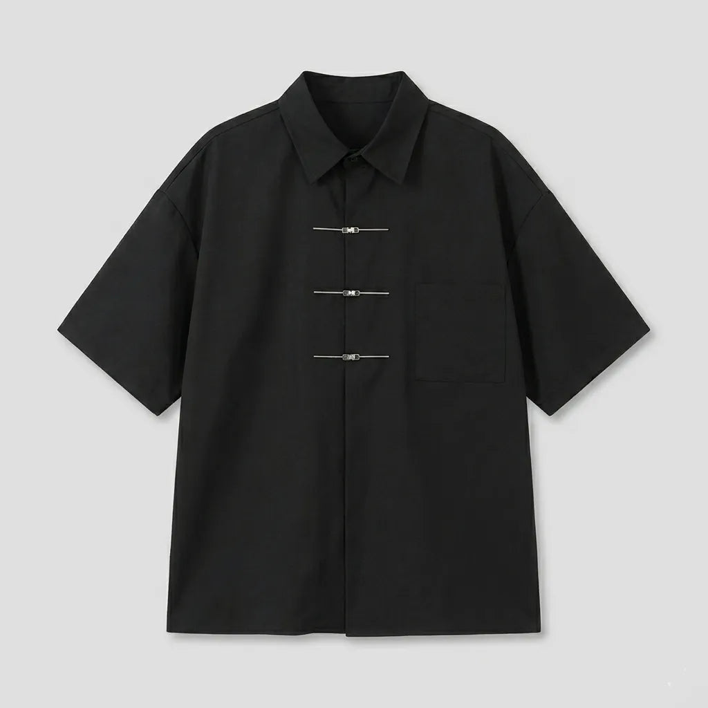 Chemise Japonaise Ample à Manches Courtes 