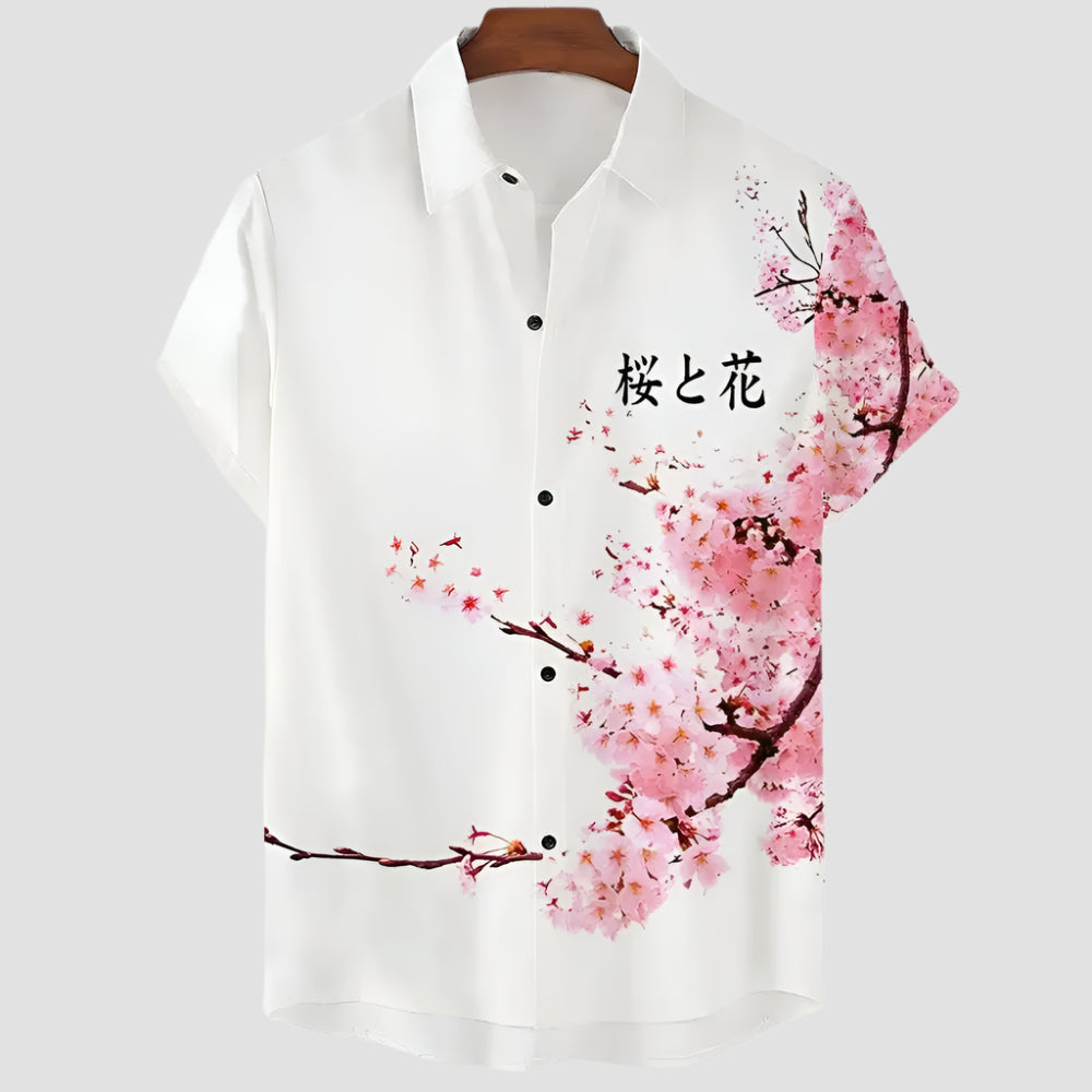 Chemise Japonaise Blanche Sakura 