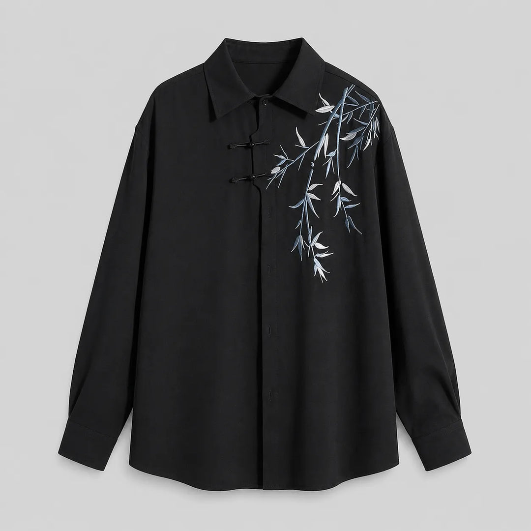 Chemise Japonaise Brodée Bambou Design