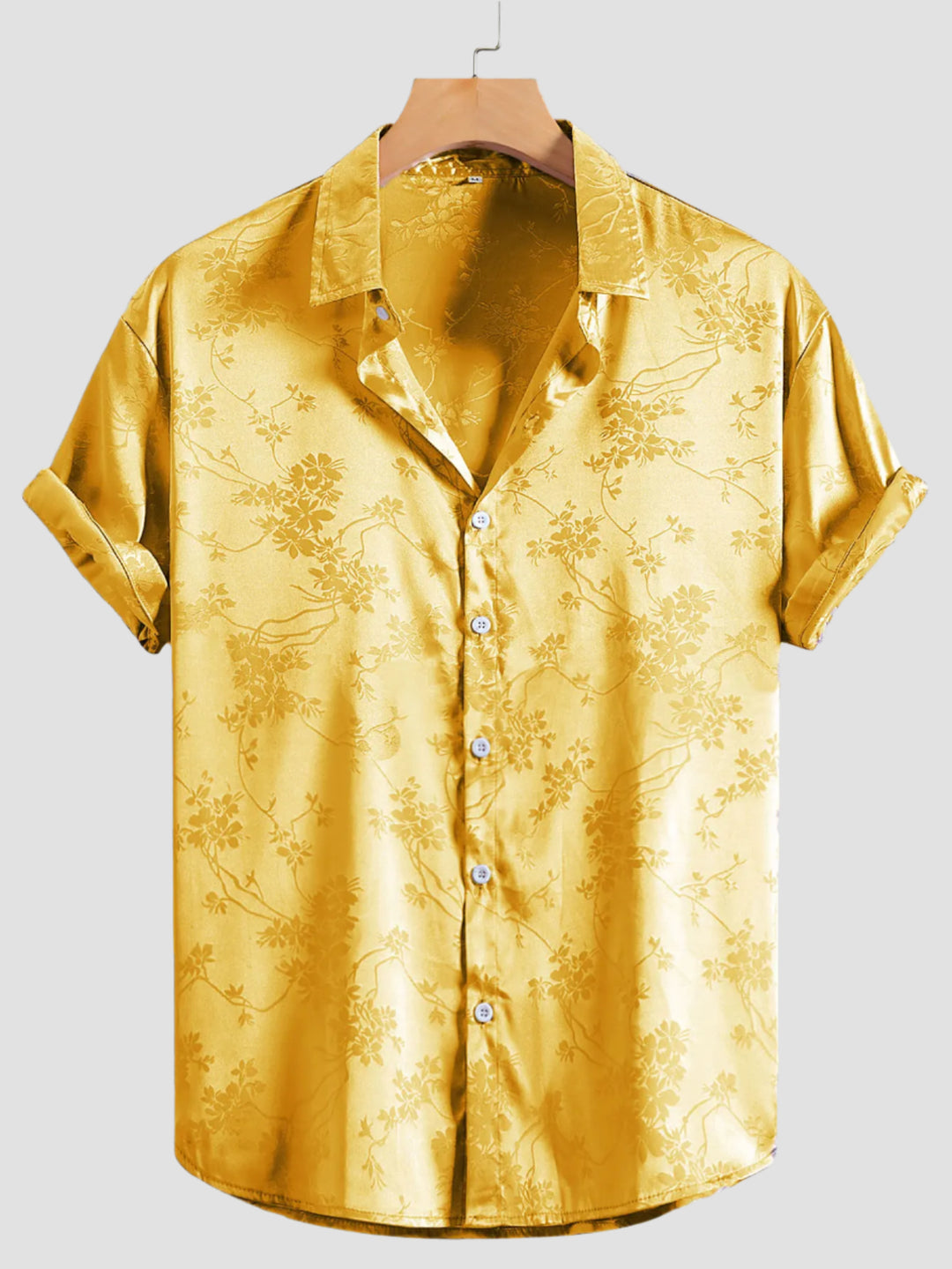 Chemise Japonaise Chic à Fleurs Jaune