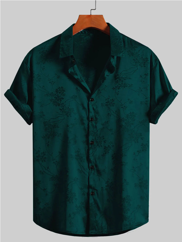 Chemise Japonaise Chic à Fleurs Vert