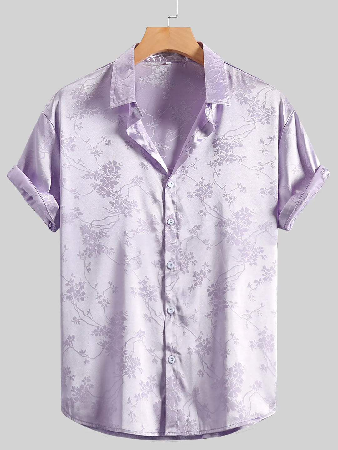 Chemise Japonaise Chic à Fleurs Violet