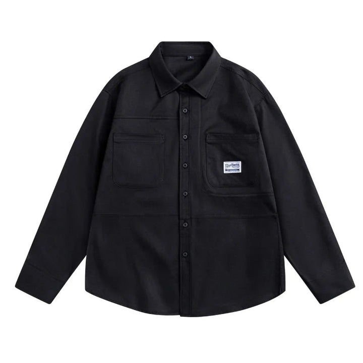 Chemise Japonaise Classique à Manches Longues Noir