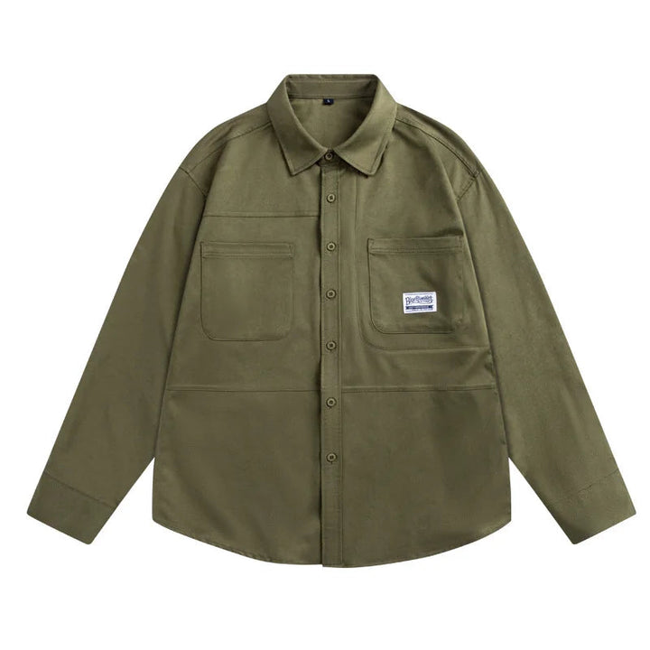 Chemise Japonaise Classique à Manches Longues Vert