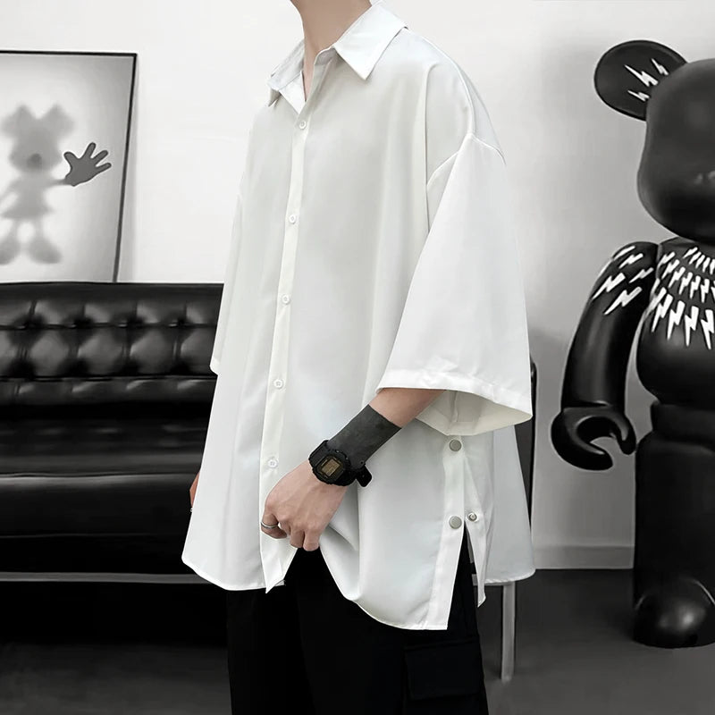 Chemise Japonaise Estivale Boutonnée Blanc