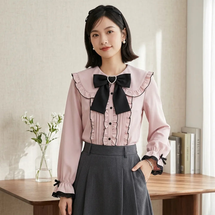Chemise Japonaise Femme Lolita Rose