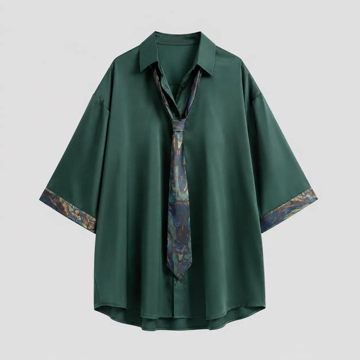 Chemise Japonaise Oversize à Cravate
