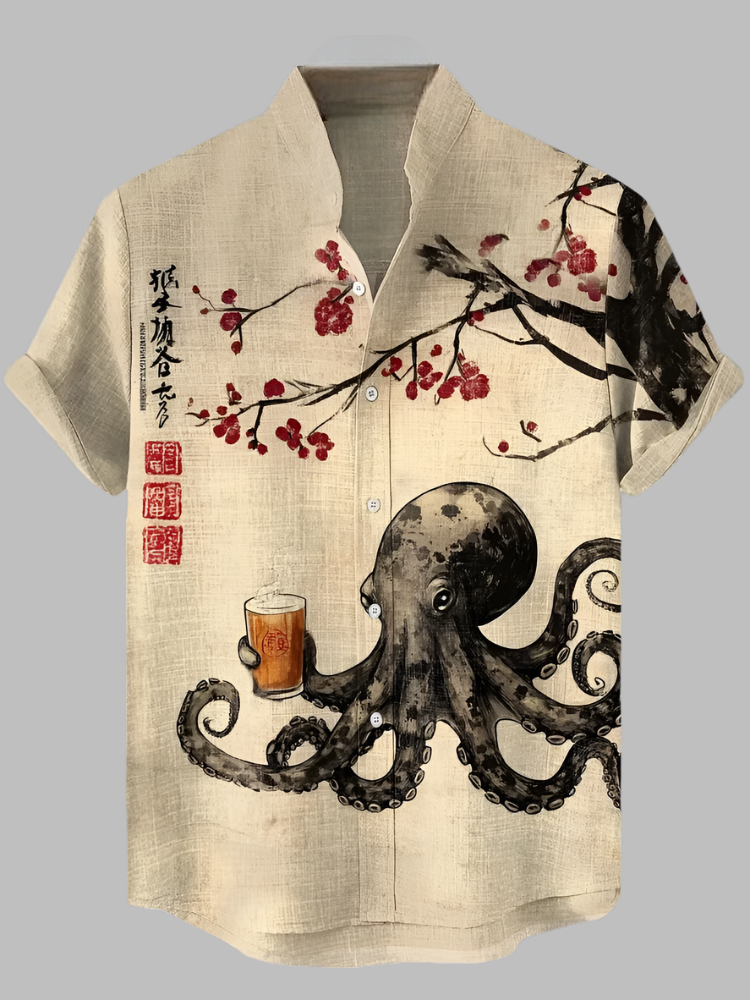 Chemise Japonaise Poulpe Sakura
