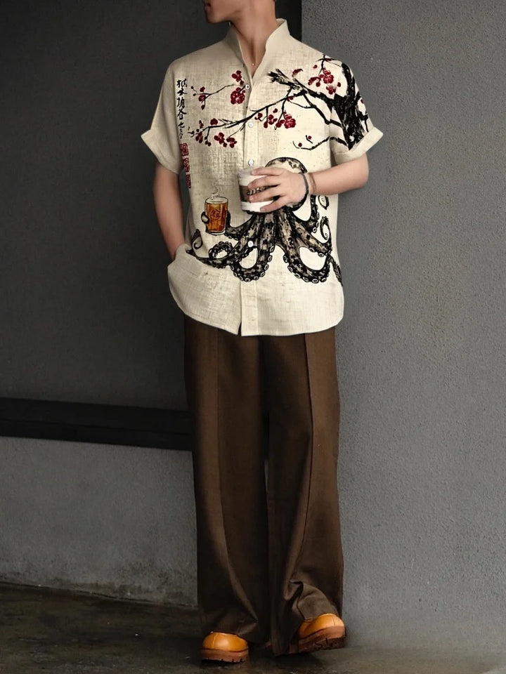 Chemise Japonaise Poulpe Sakura Génial