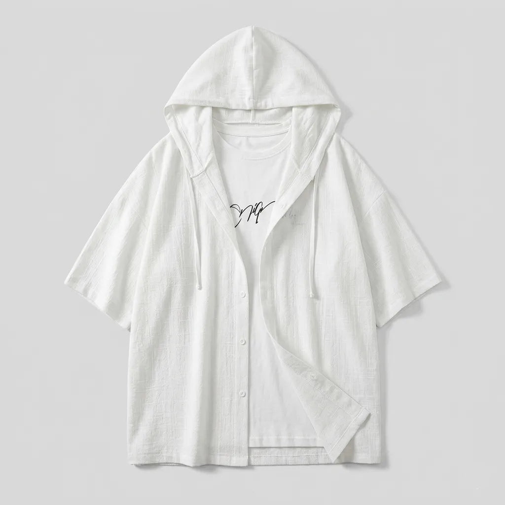 Chemise Japonaise Surdimensionnée à Capuche