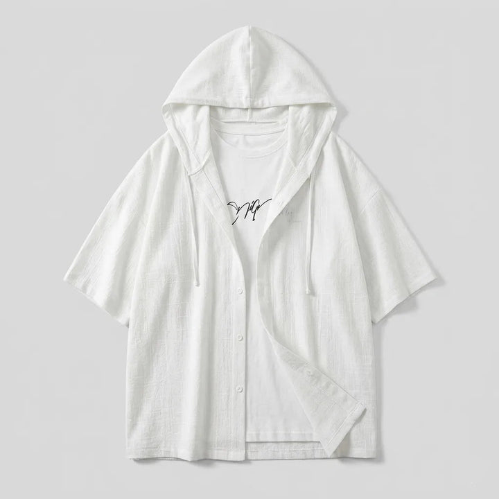 Chemise Japonaise Surdimensionnée à Capuche
