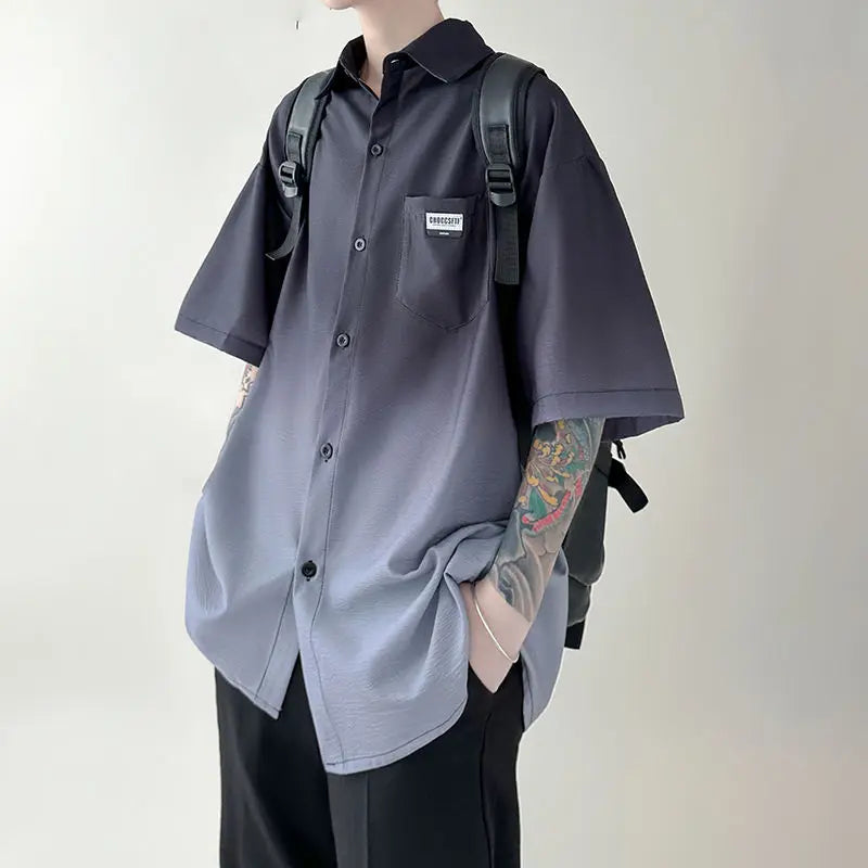 Chemise Japonaise Surdimensionnée Dégradée Originale