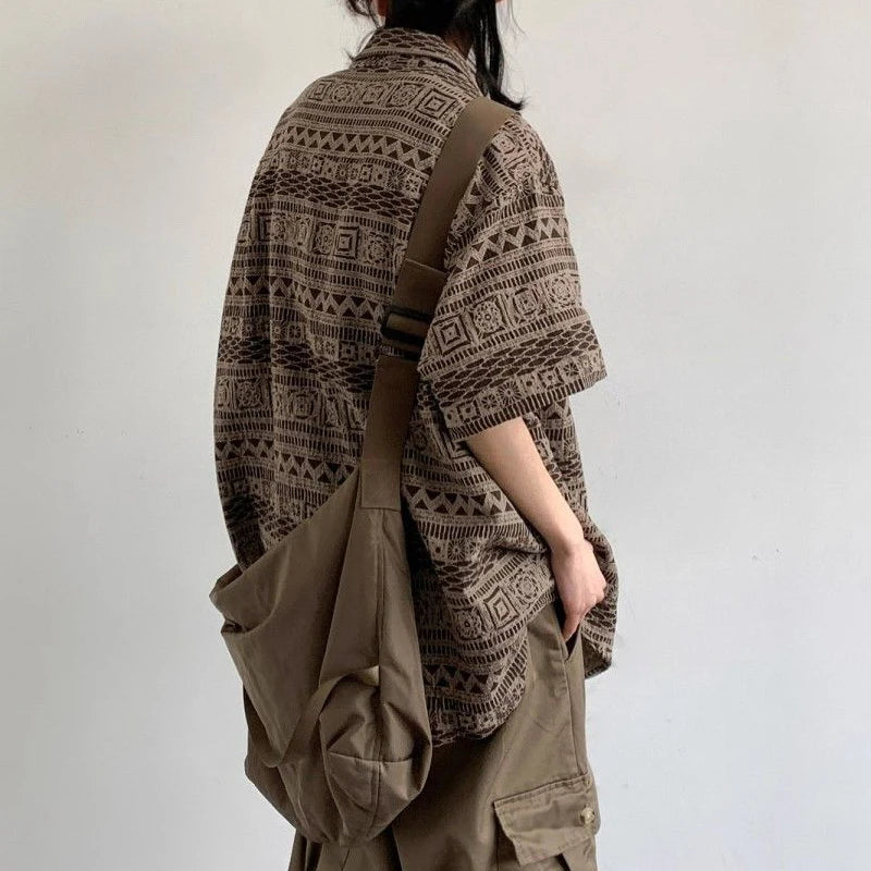 Chemise Japonaise Surdimensionnée Imprimée Dos