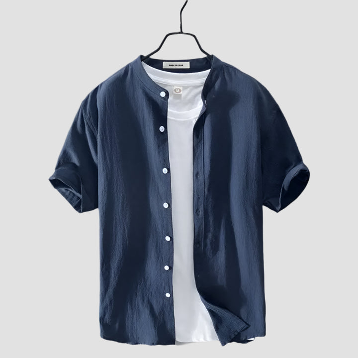 Chemise à Manches Courtes Style Japonais Bleu