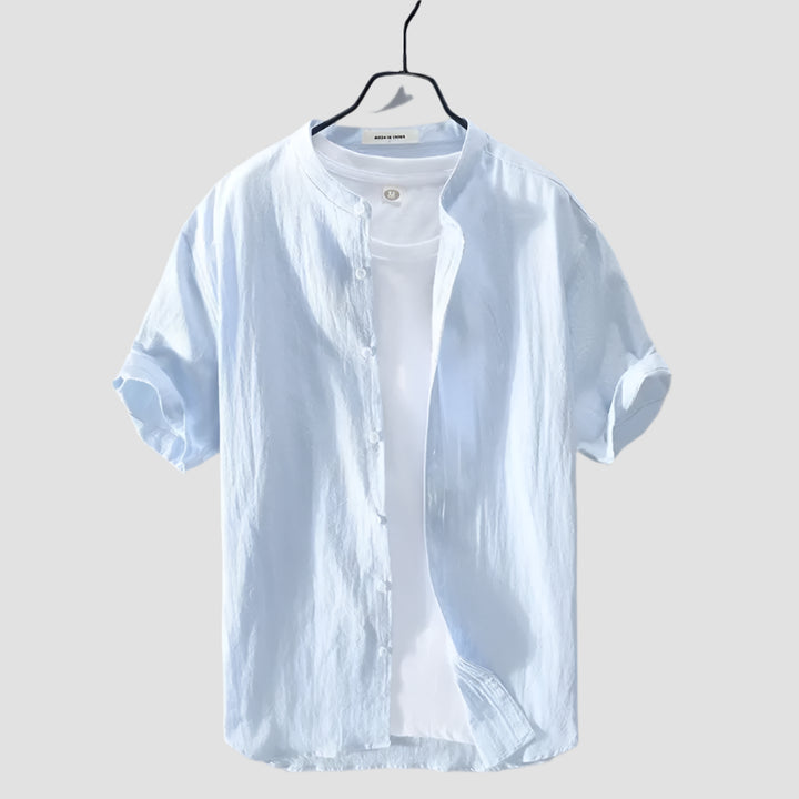Chemise à Manches Courtes Style Japonais Bleu Clair