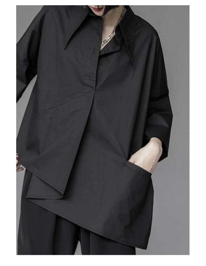 Chemisier Japonais Femme Asymétrique Vaporeuse