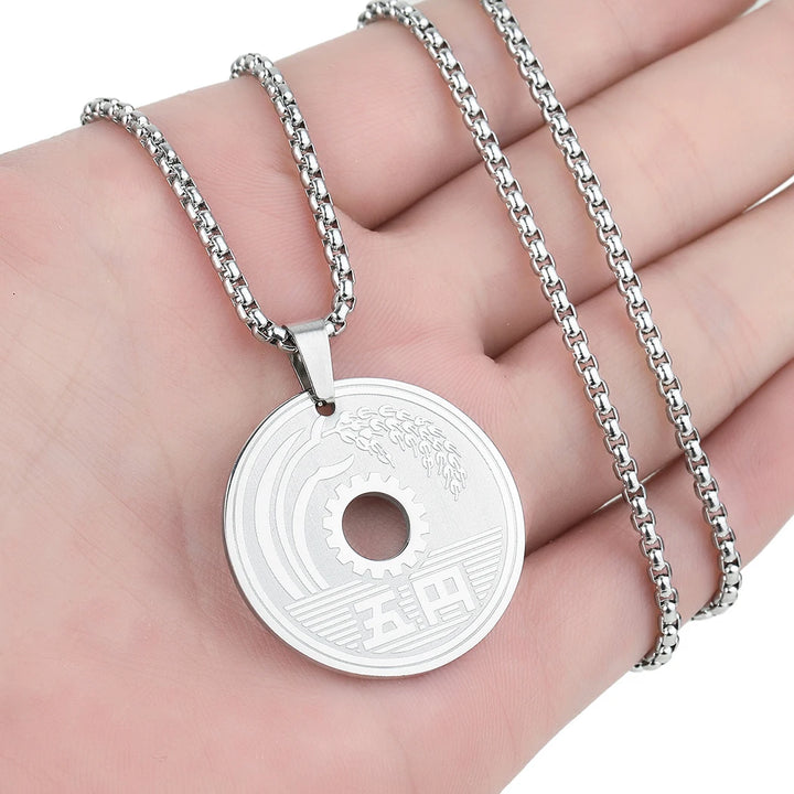 Collier Monnaie porte-bonheur Japonais élégant