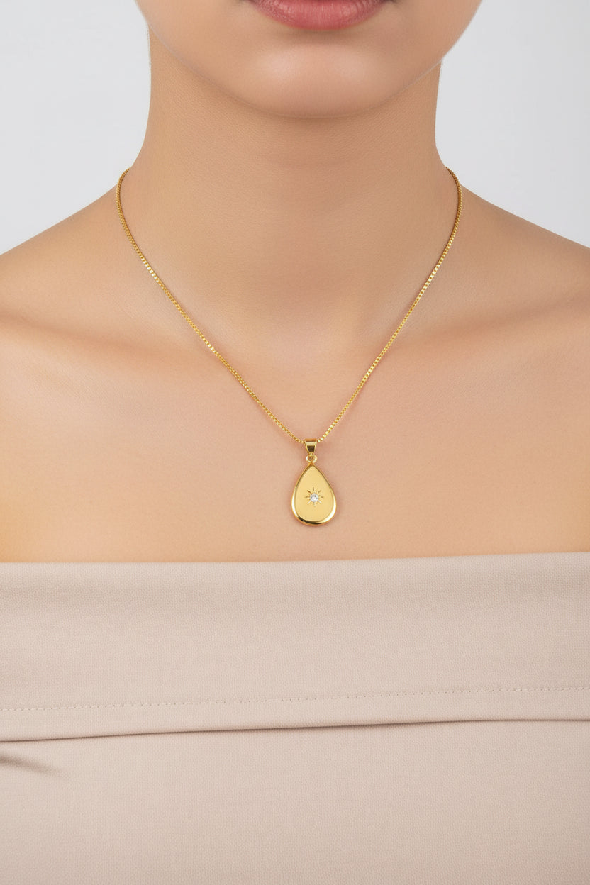Collier japonais étoile goutte d'eau
