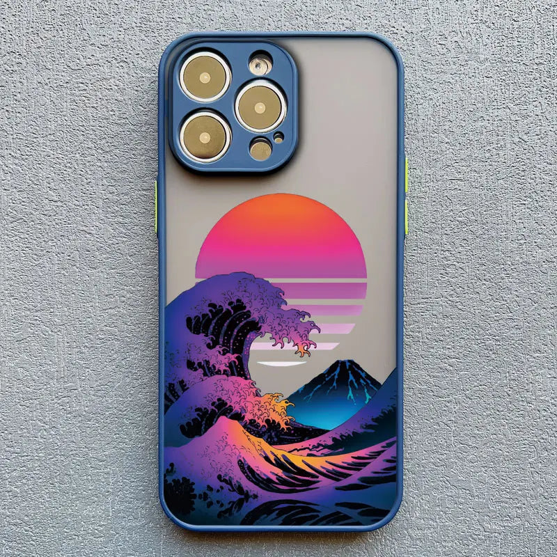Coque de Téléphone Japonaise iPhone Vague Colorée