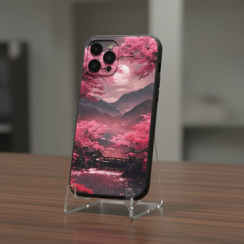 Coque de téléphone Japonaise iPhone Pleine Lune Sakura