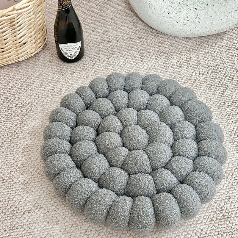 Coussin Japonais Doux Tissé Fleur bleu