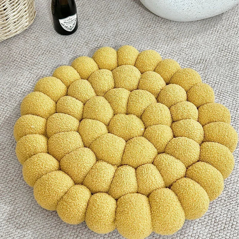Coussin Japonais Doux Tissé Fleur jaune