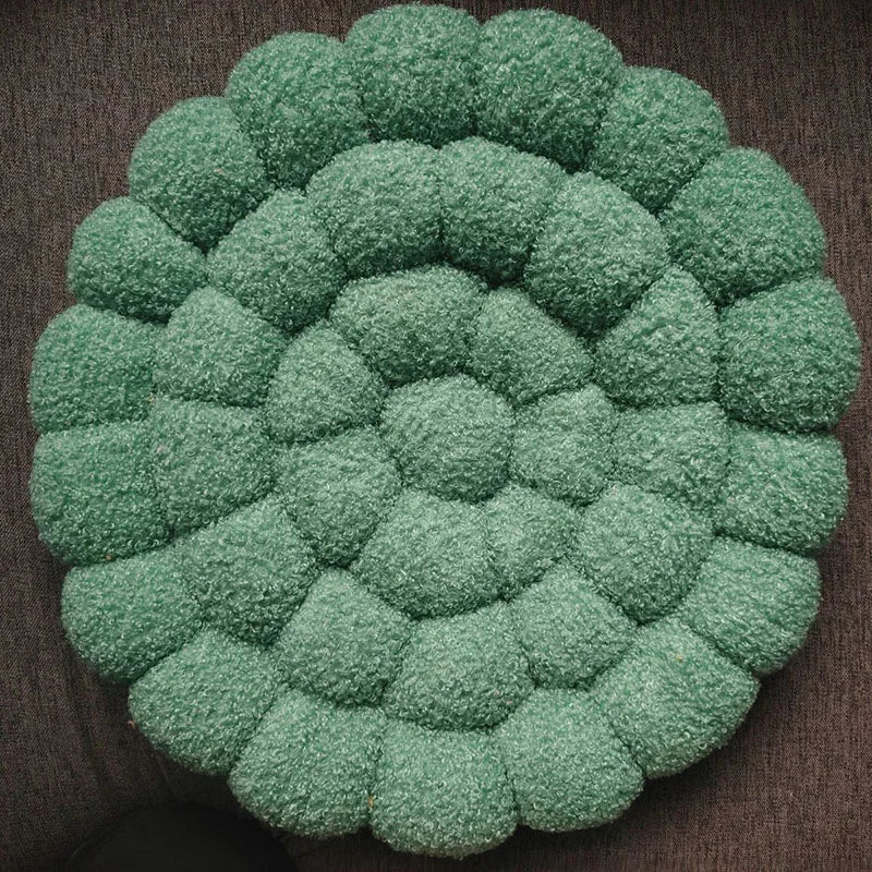 Coussin Japonais Doux Tissé Fleur vert