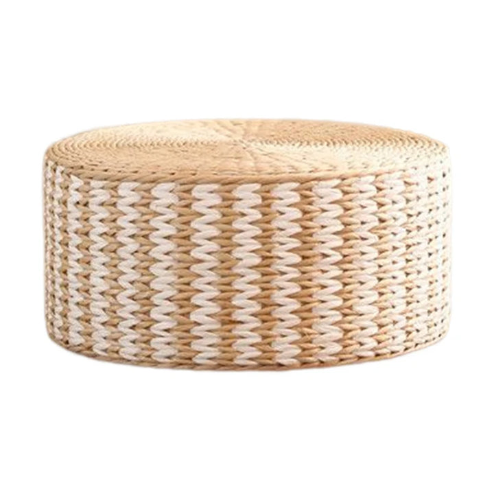 Coussin Japonais en Paille Tissée Beige stylé