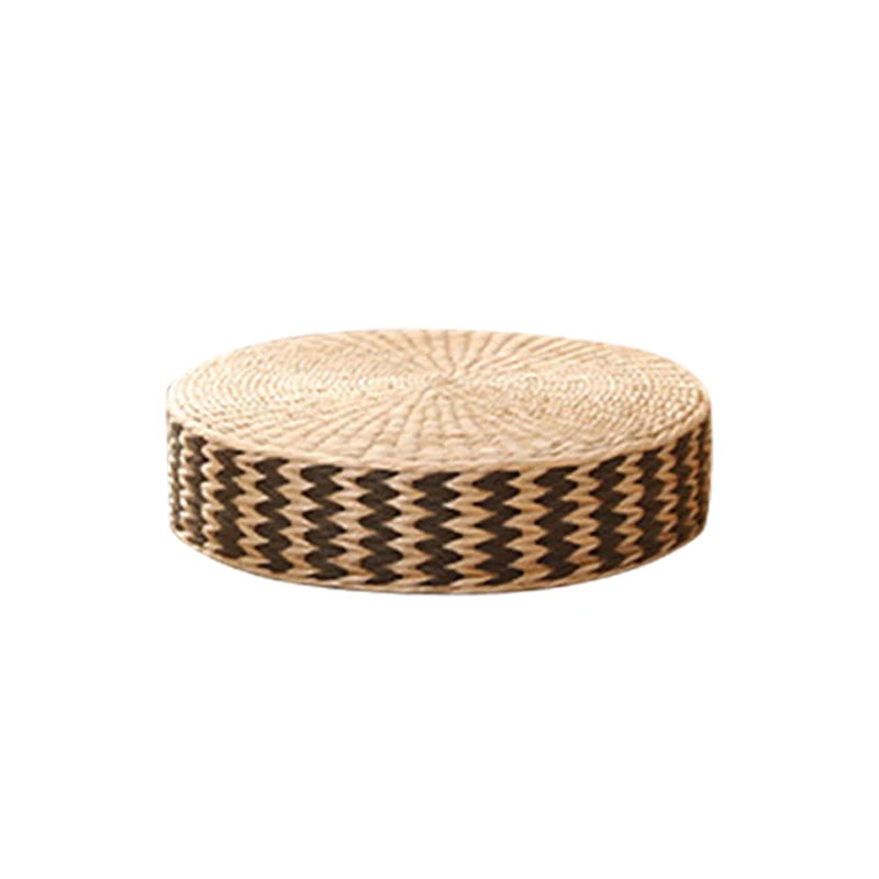 Coussin de Sol Japonais en Paille Tissée stylé