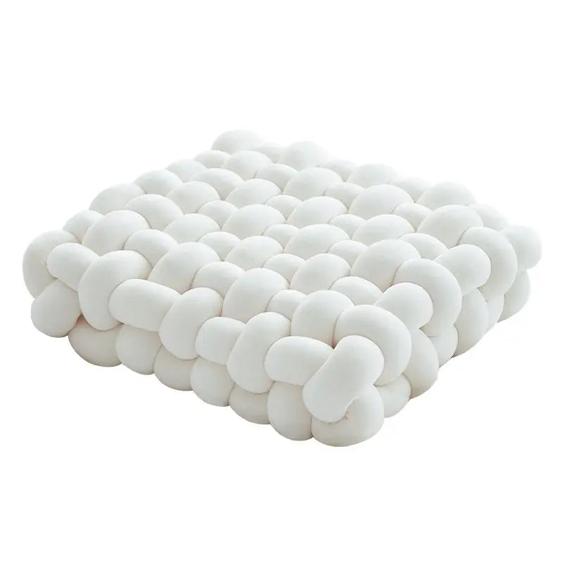 Coussin de Sol Tressé Douillet blanc..
