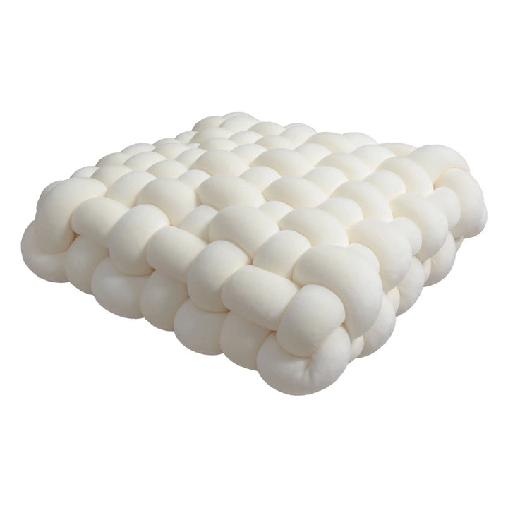 Coussin de Sol Tressé Douillet blanc