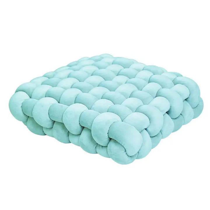 Coussin de Sol Tressé Douillet bleu